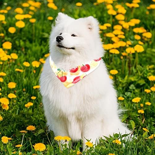 2 Paket Köpek Bandana Güzel Mürekkep Kiraz Desen Baskı Pet Eşarp Ayarlanabilir Üçgen Önlükler Fular Köpek Aksesuarları