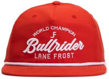 Lane Frost erkek Ön Bullriders Retro Logo Halat Katı Geri yuvarlak şapka Kırmızı Bir Boyut