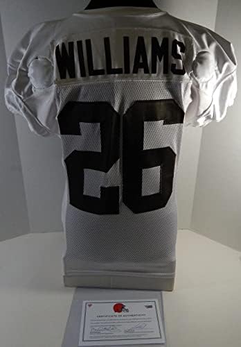 2019 Cleveland Browns Açgözlü Williams 26 Oyun Kullanılmış Beyaz Antrenman Forması 44 398-İmzasız NFL Oyun Kullanılmış