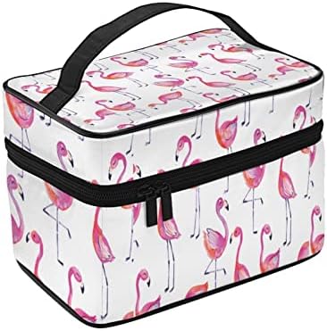 Augenstern kozmetik çantası düzenleyici Fantezi Sevimli Flamingolar Suluboya Seyahat Makyaj çantası makyaj saplı çanta