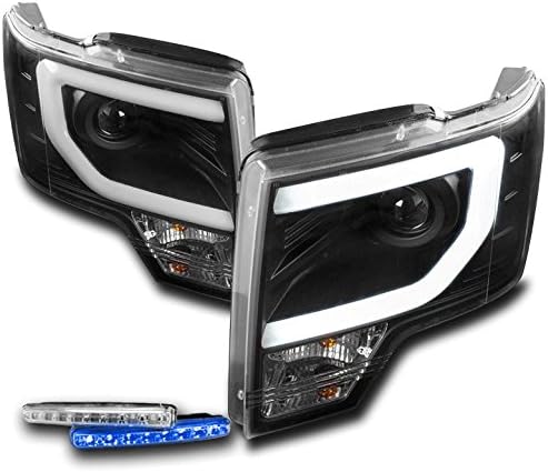 ZMAUTOPARTS LED DRL Projektör Farlar Siyah 6 Mavi LED DRL ışıkları ile Uyumlu 2009-2014 Ford F-150