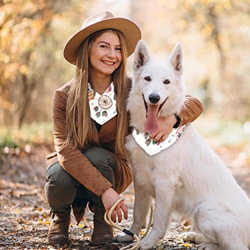 Ayarlanabilir Köpek Bandanalar 2 Parça, Boho Tarzı Desen Baykuşlar Yumuşak Fular için Pet Günlük Giyim, Saçmalamak