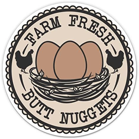Çiftlik Taze Popo Nuggets Sticker-5 laptop etiketi - Su Geçirmez Vinil Araba, Telefon, Su Şişesi-Komik Yumurta Çıkartması
