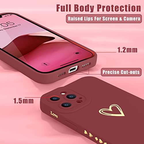Teageo iPhone 12 Pro Max Kılıf ile Uyumlu 6.7 inç Kadın Kızlar için, Sevimli Lüks Kalp [Yumuşak Çizilmez Tam Kamera