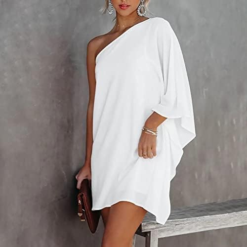 Elbiseler Kadınlar için 2023 Zarif, Soğuk Omuz Kollu Kokteyl Kadın Bahar Tunik Klasik Gecelik İnce Çift