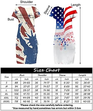 MIASHUI Kokteyl Pantolon Kadınlar için Bağımsızlık Günü Kadın Amerikan Bayrağı Desenleri Rahat İpli Yarık Yaz Elbiseler