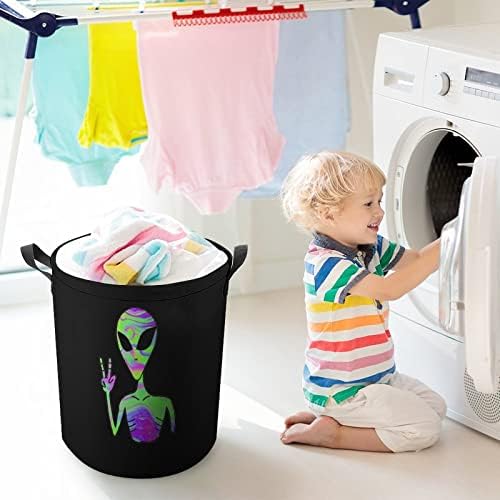 Kravat Boya Alien çamaşır sepeti İpli Depolama çamaşır sepeti Büyük Oyuncak Organizatör Sepeti
