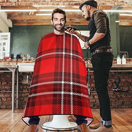 visesunny Berber Pelerin Noel Kırmızı Siyah Şerit Polyester Saç Kesme Salon Cape Önlük Anti-Statik Saç Kesimi Suya