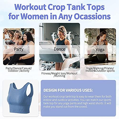 Egzersiz Kırpma Tankı Üstleri Kadınlar için Katı Konfor Kolsuz Gömlek Rahat Spor Spor Yoga Geri Dönüşümlü Nervürlü