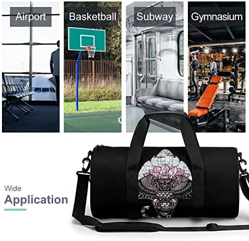 Bohemian Fil spor çanta Omuz Askısı Tote Spor silindir seyahat çantaları Basketbol Spor Salonu