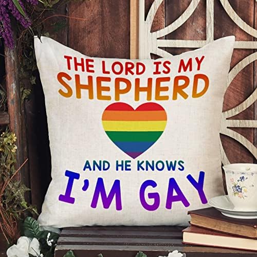 Atmak Yastık Örtüsü Lord Benim Çobanım ve O Biliyor ben Eşcinsel Yastık Kılıfı Gurur Lezbiyen Eşcinsel LGBTQ minder