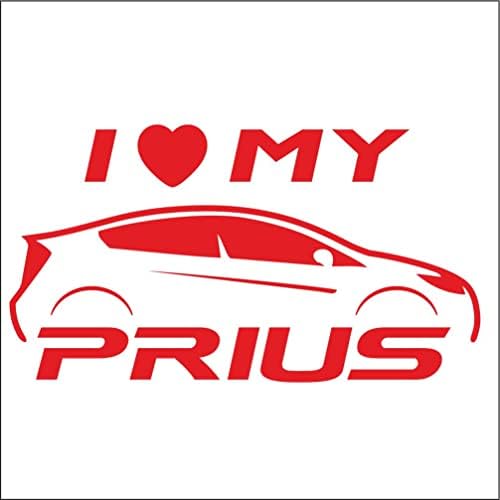 Prius'umu Seviyorum 6 x 3 1/2 Hibrit Prius Çıkartma (Kırmızı)