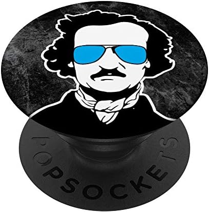 Komik Edgar Allan Poe Güneş Gözlüğü Edebi Gotik Hediye PopSockets PopGrip: Telefonlar ve Tabletler için Değiştirilebilir