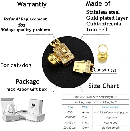 18K Altın köpek tasması 19mm Metal Paslanmaz Çelik Cubia Zirkonya Kilit Köpek Lüks Eğitim Yaka Küba Kilit Bağlantı