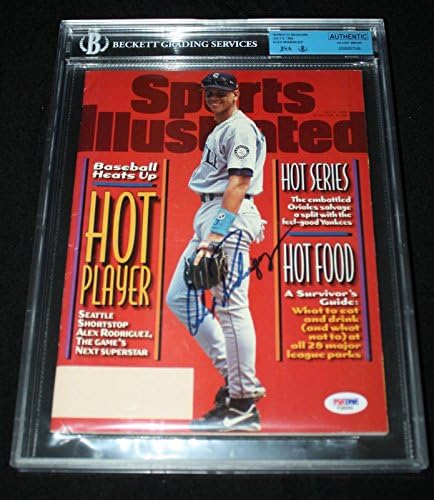Alex Rodriuguez imzalı Sports Illustrated, Denizciler, New York Yankees, PSA / DNA İmzalı MLB Dergileri