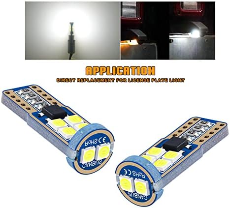 DODOFUN Beyaz LED İç Dome Tavan Okuma Lambası Kiti ve Plaka Ampul Adanmış ile Uyumlu Jeep JK Wrangler 2007-2018