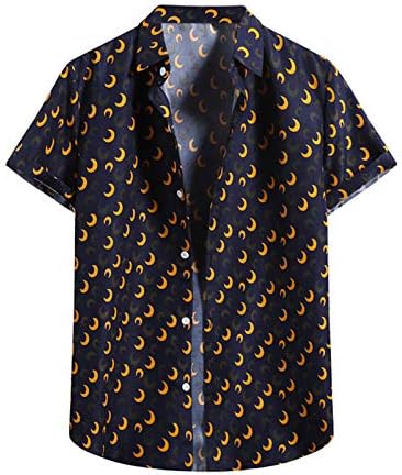 Retro Bowling Gömlek Erkekler için Kısa Kollu havai gömleği Baskılı Düğme Aşağı Gömlek Cep Üstleri