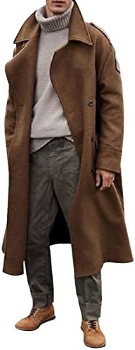 Ymosrh Erkek Mont ve Ceketler Şık erkek Uzun Kollu Lüks Tam Boy Trençkot Yün Palto kışlık ceketler