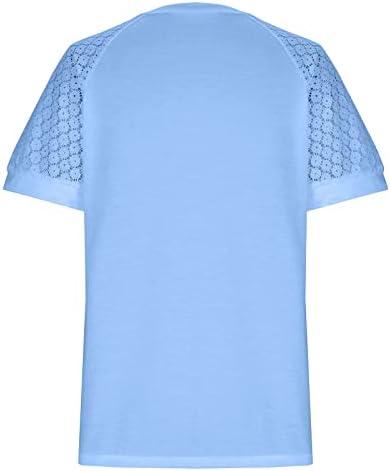 Kadın Üstleri Yaz 2023 Tunik V Yaka Düz T-shirt Casual Kısa Kollu Bluz Pilili Üstleri Fırfır Etekli