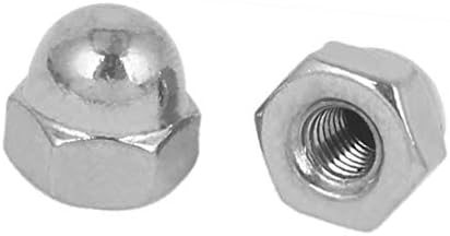 X-DREE 10-32 304 Paslanmaz Çelik Dome Başkanı Cap Kapak Altıgen Fındık Gümüş Ton 100 adet (10 -32 304 Cúpula altıgen