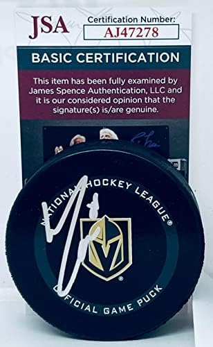 William Carrier imzalı Vegas Altın Şövalyeleri Resmi Oyun Diski imzalı JSA İmzalı NHL Diskleri