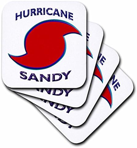 3dRose CST_76841_4 Fırtına Sembollü Sandy Kasırgası-Seramik Karo Bardak Altlığı, 8'li Set