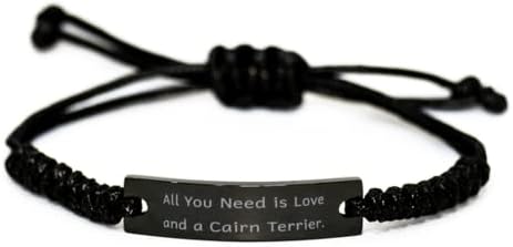 Mükemmel Cairn Terrier Köpek Siyah Halat Bilezik, İhtiyacınız olan tek şey Aşk ve bir Cairn, Arkadaşlar için Hediye,