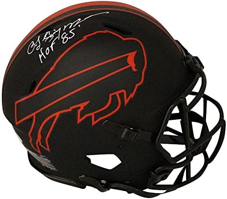 O. J. Simpson İmzalı Buffalo Bills Otantik Eclipse Hız Kaskı HOF JSA 30382-İmzalı NFL Kaskları