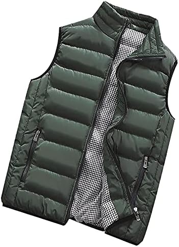 Kış İş Büyük Boy Palto Erkekler Kolsuz Klasik Düz Renk Hafif Mont Mock Boyun Zipper9