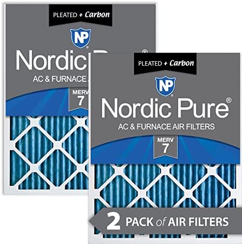İskandinav Saf 16x24x1 MERV 7 Pileli Artı Karbon AC Fırın Hava Filtreleri 2 Paket