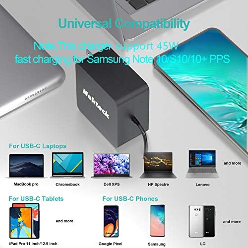 Nekteck S22, 6 ft Uzunluğunda Kablo ile S23 Ultra 45w USB-C Şarj Cihazı, PD.3 (PPS), Küçük Samsung Süper Hızlı Şarj
