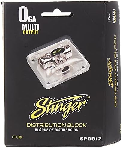 Stinger SK6201 400 Watt 1/0 Ölçer Araba Amplifikatör Kurulum Kablolama Kiti ve SPD512 PRO Serisi Güç Dağıtım T-Blok