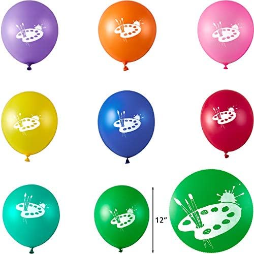 48 Parça Sanat Parti Balonlar Baskılı Parti Lateks Balonlar Çeşitli Renkler Balonlar için Sanat Sınıf Boya Sınıf Boyama