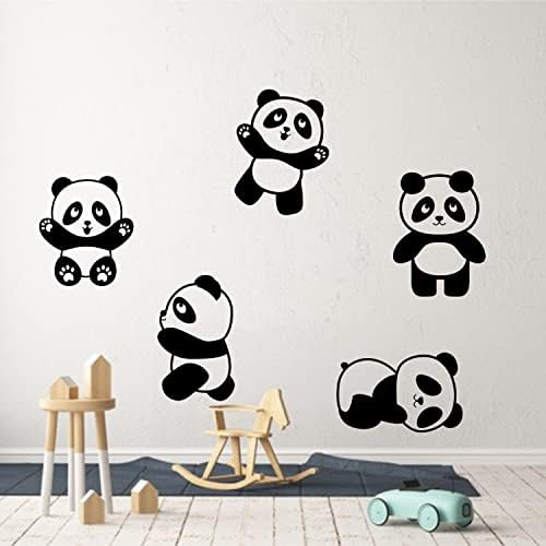 5 Pandalar/Set Duvar Sanatı Çıkartması Vinil Hayvan Sticker Ev Iç Tasarım Sevimli Pandalar Ulusal Hazine Çin Çocuk