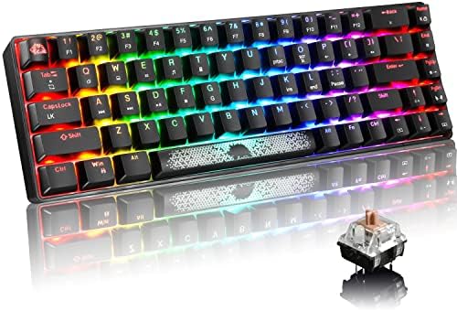 SELORSS T8 Pro 60 % Kablolu mekanik oyun klavyesi, 18 Chroma RGB arka ışık,Kompakt 68 Tam Anti-gölgelenme tuşları,