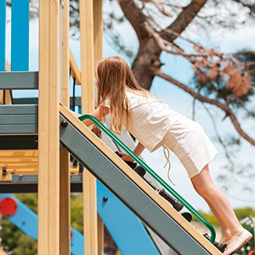 Lounsweer 2 Adet Oyun Alanı Aksesuarları Metal Yeşil Güvenlik Kolları Oyun Evi Merdiven Kolu Ağaç Evi, Orman Spor
