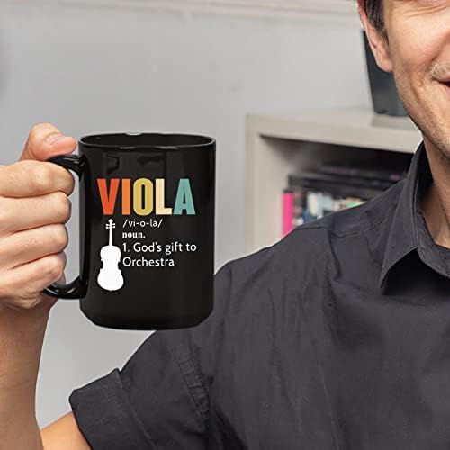 Orkestra Çömlekçiliğine Viola Tanrı'nın Hediyesi Doğum Günü / Noel için Siyah Kupa Hediyesi, Viola Definition Kahve