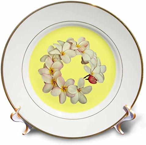 3dRose Plumeria Tropikal Çiçek Çelenk Çelenk Benzeri Desen Plakaları (cp_356234_1)