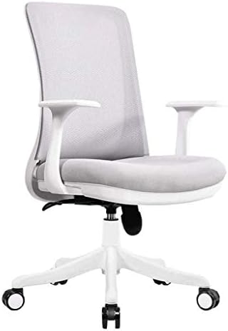 Ygqbgy ofis koltuğu-Beyaz Döner Kumaş Ev ofis büro sandalyesi Kolları ve Ayarlanabilir Yükseklik için Uygun (Renk: