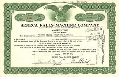 Seneca Falls Makine A. Ş. - Stok Sertifikası