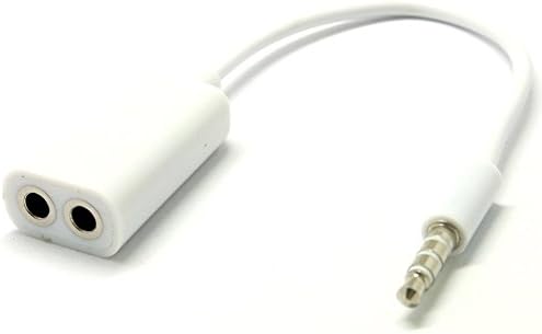niceEshop beyaz 3.5 mm ses Jakı Stereo Kulaklık Splitter kablo adaptörü iPhone iPad iPod için