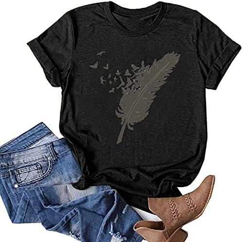 Bayan Teknoloji Gömlek Kadın Rahat Moda Baskı T Shirt Kısa Kollu Gömlek Gevşek Bluz Üstleri Bayan Toplu