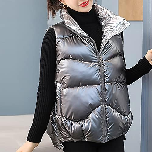 FOVIGUO Kışlık Mont Kadınlar İçin, Ofis Açık Tankları Kış Giyim Kadınlar için Serin Tam Zip Sıcak Polyester Ceket