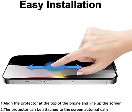 [2 Paket] BESTFİLM Gizlilik Ekran Koruyucu için iPhone 14 Pro Max (6.7”), Anti-Casus Temperli Cam Kapak, Tam Kapsama