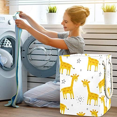 Inhomer Sevimli Zürafa Desen 300D Oxford PVC Su Geçirmez Giysiler Sepet Büyük çamaşır sepeti Battaniye Giyim Oyuncaklar