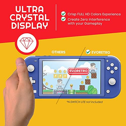 Nintendo Switch Lite için Uyumlu EVORETRO Ekran Koruyucu-Yüksek Hassasiyetli Yanıt ve Birinci Sınıf Korumaya Sahip