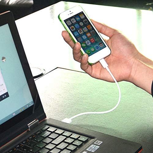 Yüksek Hızlı Şarj ile Asus ZenFone 5q'nuzla Uyumlu Kısa microUSB Kablosu. (1 Beyaz, 20 cm 8 inç)