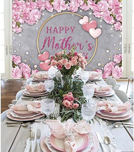 Maijoeyy 7x5ft Mutlu anneler Günü Zemin Mor Karanfil Çiçek Fon Anneler için Parti Süslemeleri anneler Günü Arka Planında