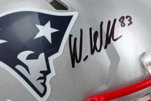 Wes Welker İmzalı NE Patriots F / S Speed Otantik Kask * Önden BAWHologram İmzalı NFL Kaskları