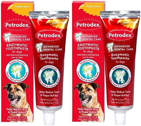 Köpekler için Petrodex Enzimatik Diş Macunu, Tartar ve Plak Oluşumunu Azaltmaya Yardımcı Olur, Kümes Hayvanı Aroması,